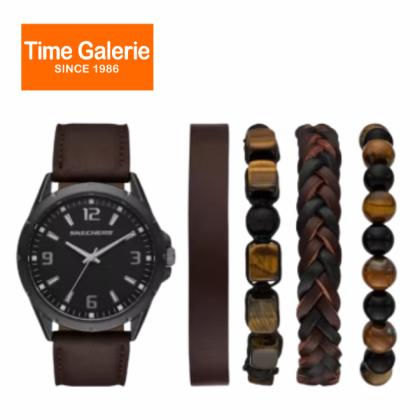 Skechers SR9119 Men Watch and Stackable Bracelet or Interchangeable Band Gift Set